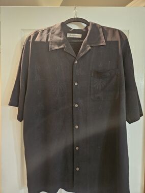 Tommy Bahama Black Short-Sleeve Camp Shirt
